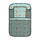 Fox pattern blue b ackground Car Seat Back Organizer
