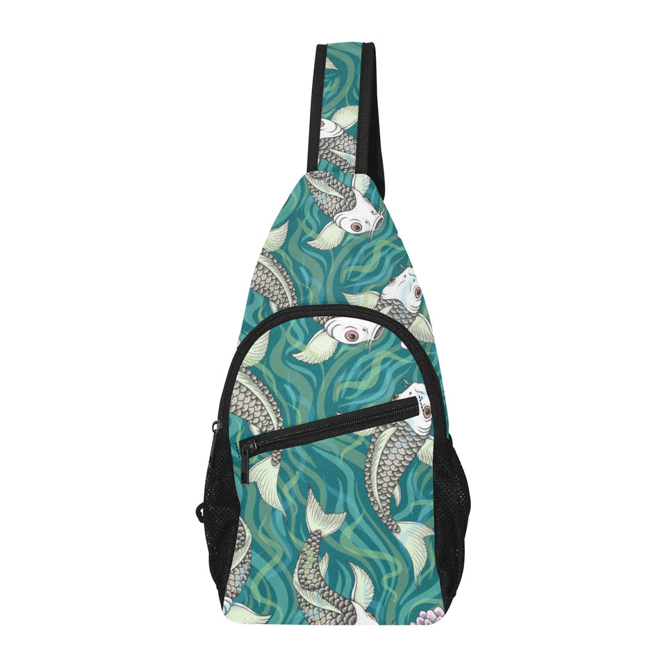 Koi Fish Carp Fish lotus pattern All Over Print Chest Bag