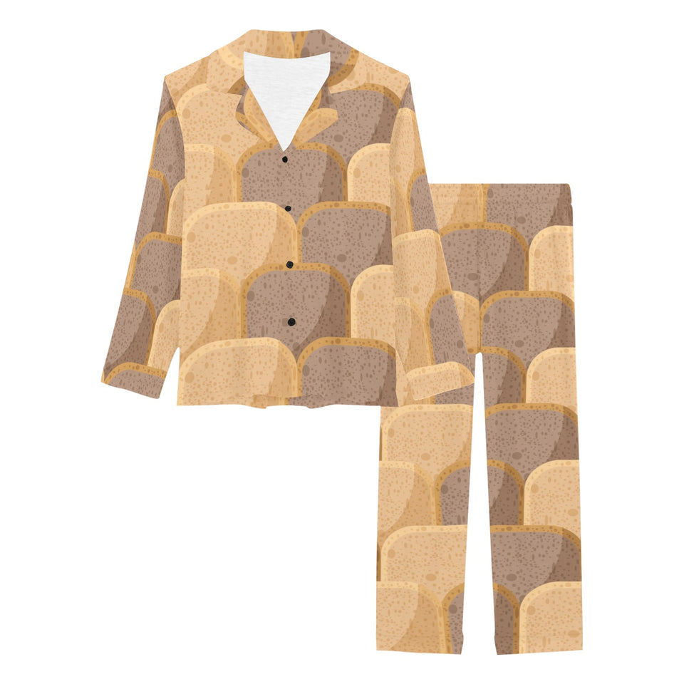 Bread Toast Pattern Print Design 04 Women's Long Pajama Set