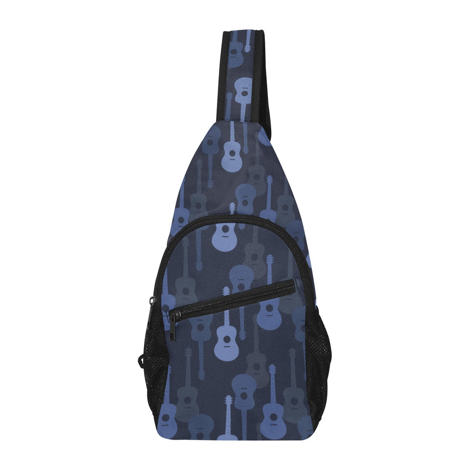 Blue Theme guitar pattern All Over Print Chest Bag