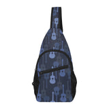 Blue Theme guitar pattern All Over Print Chest Bag