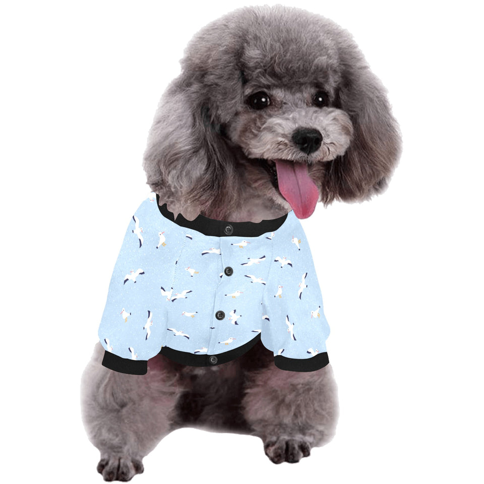 Seagull Pattern Print Design 02 All Over Print Pet Dog Round Neck Fuzzy Shirt