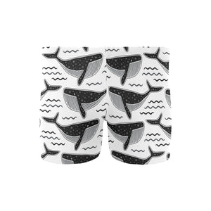 Black whale pattern Men's Swimming Trunks