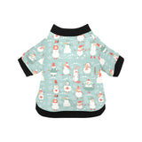 Cute snowman pattern All Over Print Pet Dog Round Neck Fuzzy Shirt