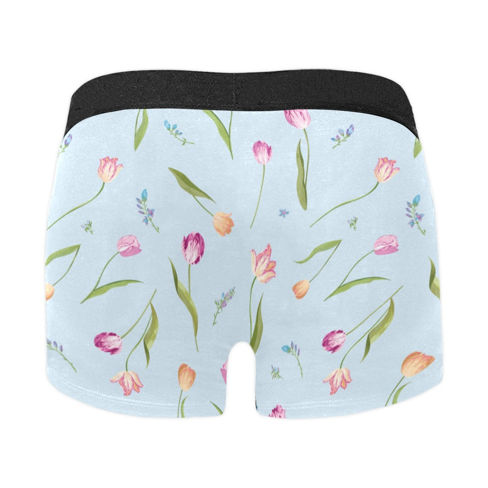 Watercolor Tulips pattern Men's All Over Print Boxer Briefs Men's Underwear