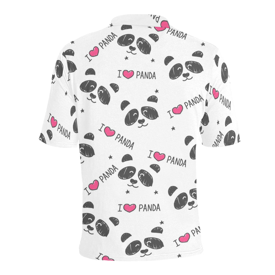Hand Drawn faces of pandas pattern Men's All Over Print Polo Shirt