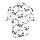 Hand Drawn faces of pandas pattern Men's All Over Print Polo Shirt
