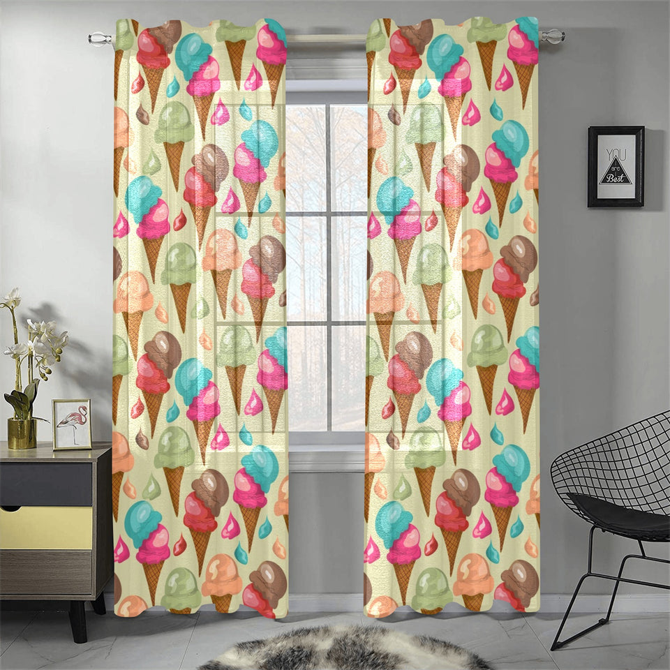 Colorful ice cream pattern Gauze Curtain