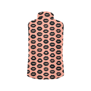 Lips Pattern Print Design 02 Men's Padded Vest
