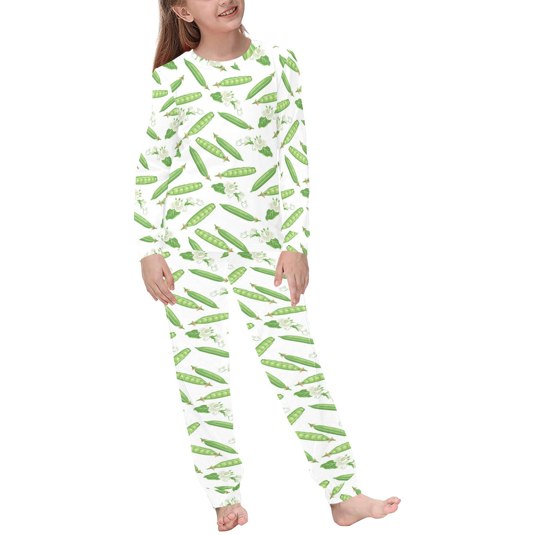 Green Peas Pattern Print Design 04 Kids' Boys' Girls' All Over Print Pajama Set