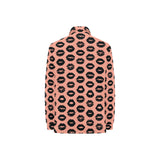 Lips Pattern Print Design 02 Women's Long Sleeve Polo Shirt