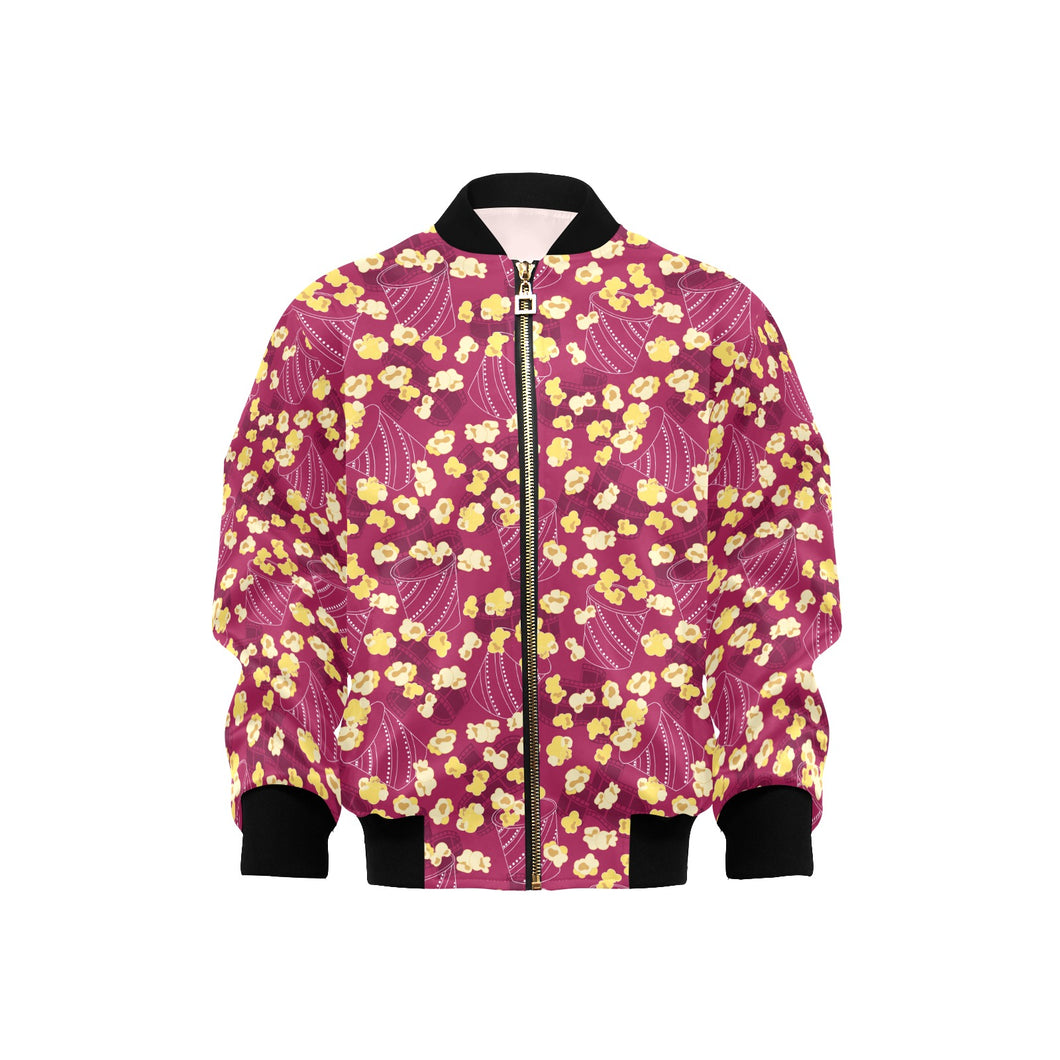 Popcorn Pattern Print Design 02 Kids' Boys' Girls' Bomber Jacket