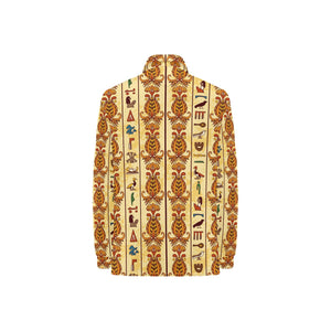 Egypt Hieroglyphics Pattern Print Design 04 Women's Long Sleeve Polo Shirt