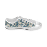 Sea turtle Polynesian Tribal design pattern Men's Low Top Shoes White