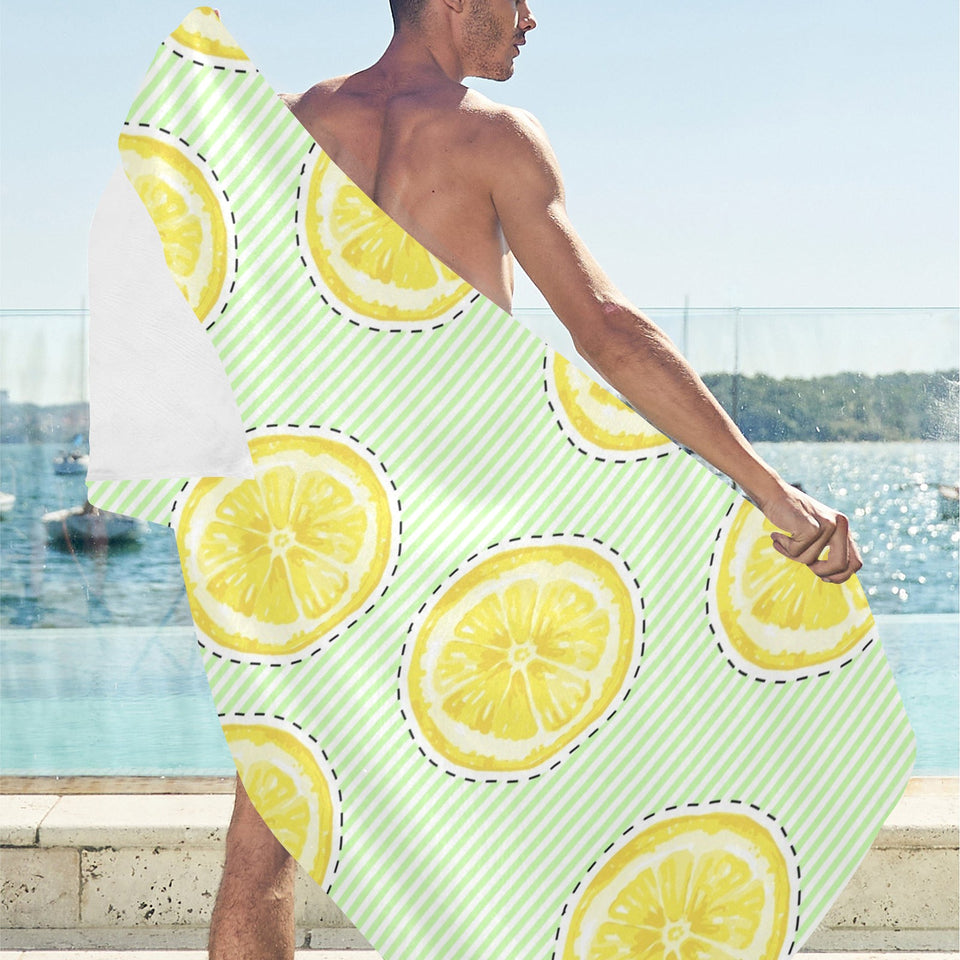 slice of lemon pattern Beach Towel