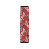 Zebra abstract red background Car Seat Belt Cover