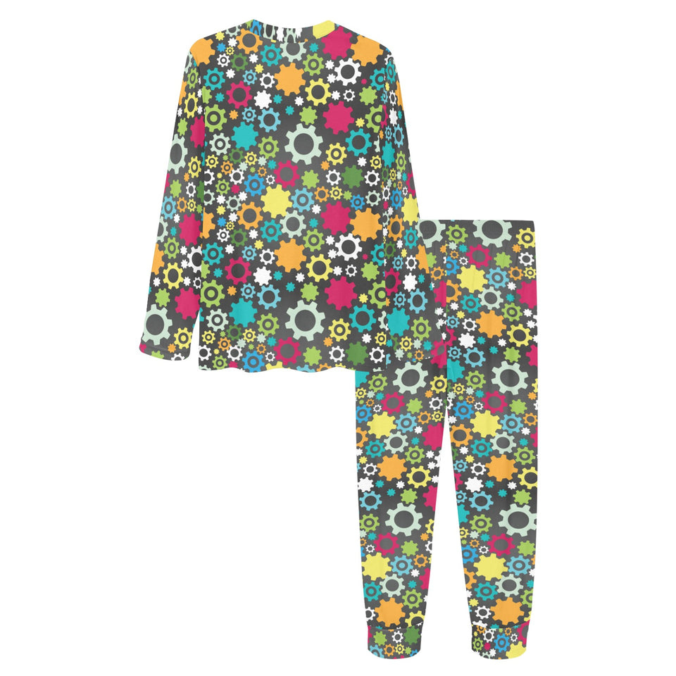 Gear Pattern Print Design 03 Women's All Over Print Pajama Set
