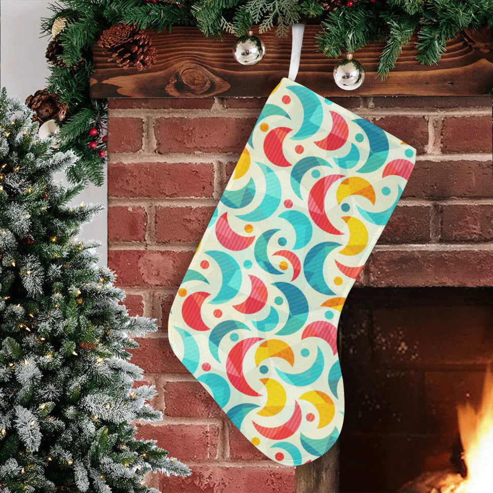 Colorful moon pattern Christmas Stocking