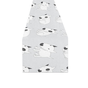 Bull Terrier Pattern Print Design 01 Table Runner