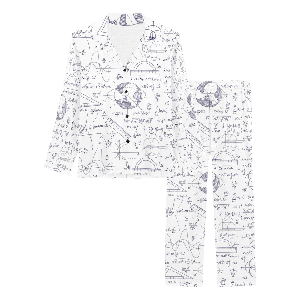 Math Pattern Print Design 03 Women's Long Pajama Set