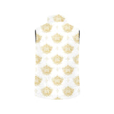 Gold Ornamental lotue waterlily symbol pattern Men's Padded Vest