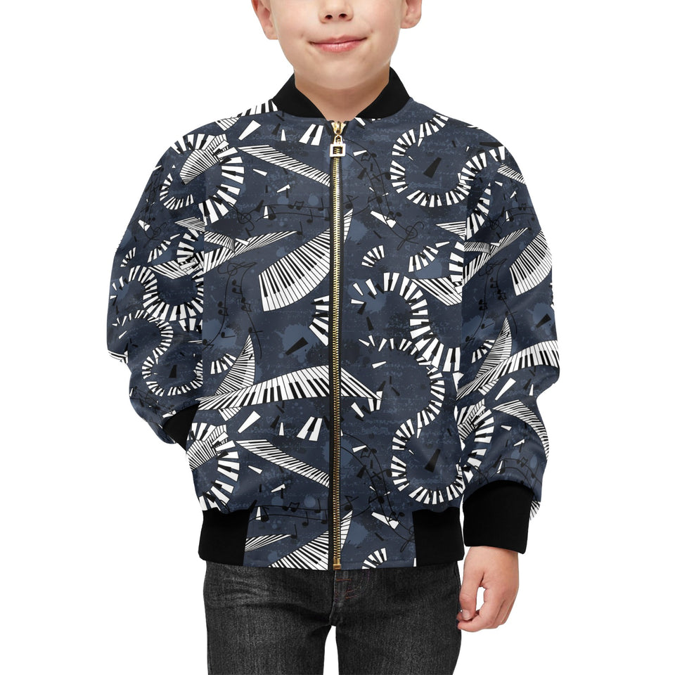 Piano Pattern Print Design 02 Kids' Boys' Girls' Bomber Jacket