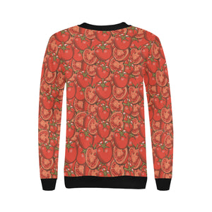 Red Tomato Pattern Women's Crew Neck Sweatshirt