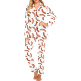 Sausage Pattern Print Design 04 Women's Long Pajama Set