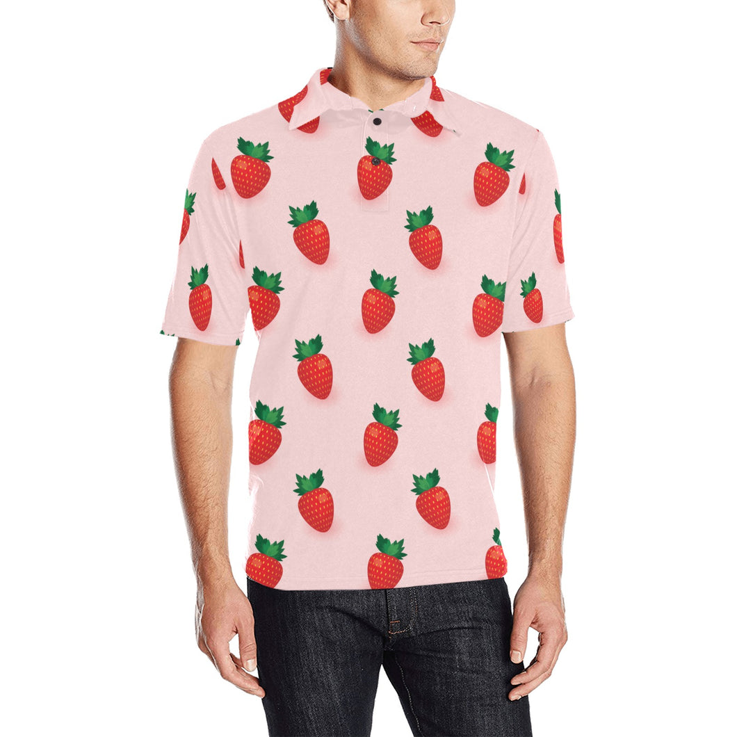 Strawberry beautiful pattern Men's All Over Print Polo Shirt