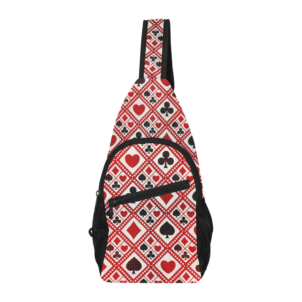 Casino Cards Suits Pattern Print Design 03 All Over Print Chest Bag