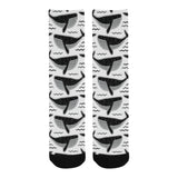 Black whale pattern Crew Socks