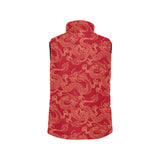 Gold dragons red background Women's Padded Vest