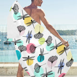 Dragonflies ginkgo leaves pattern Beach Towel