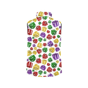 Dice Pattern Print Design 03 Men's Padded Vest