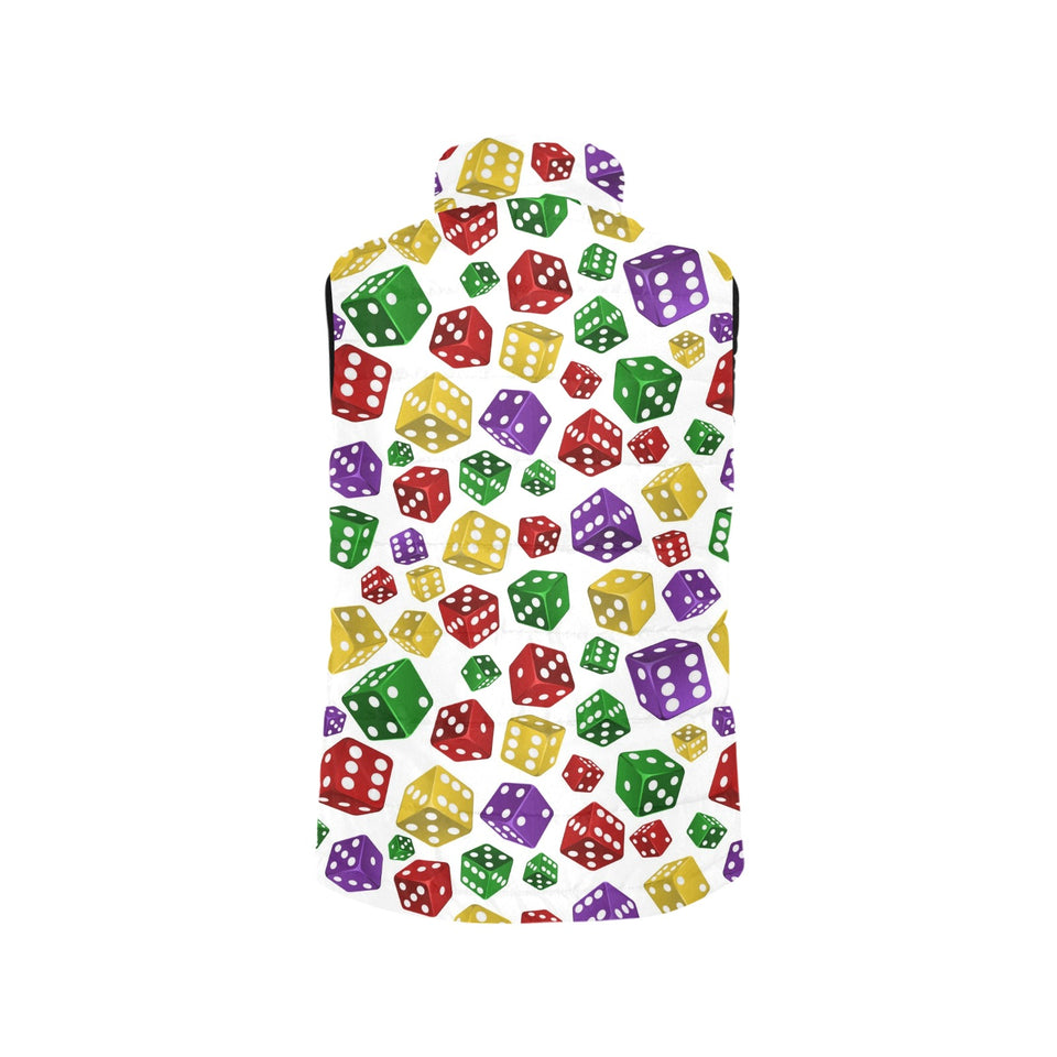Dice Pattern Print Design 03 Men's Padded Vest
