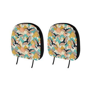 Eagle Pattern Print Design 02 Car Headrest Cover