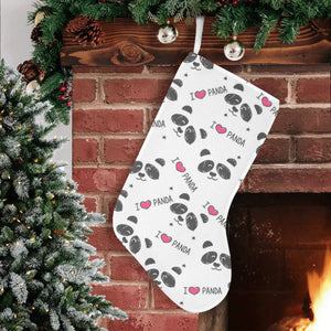 Hand Drawn faces of pandas pattern Christmas Stocking