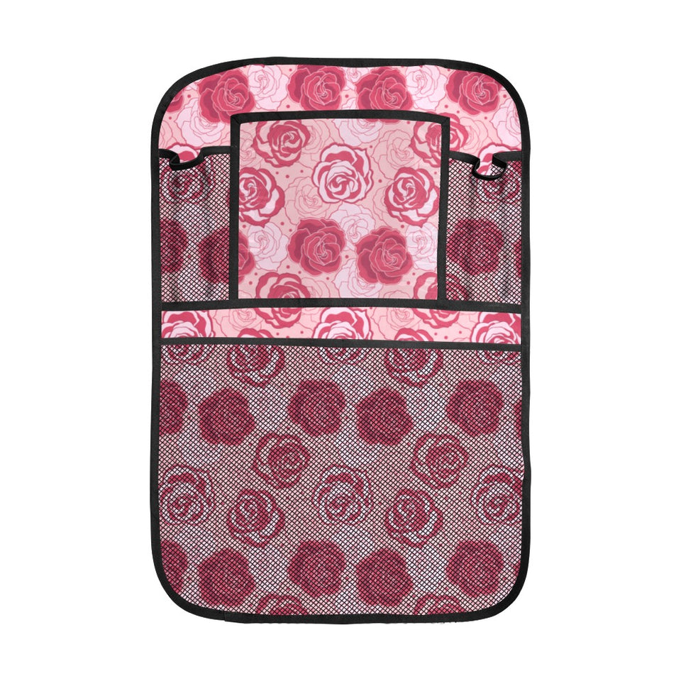 Rose Pattern Print Design 02 Car Seat Back Organizer