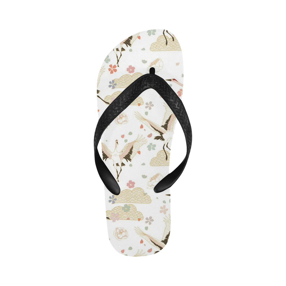 Beautiful Japanese cranes pattern Unisex Flip Flops