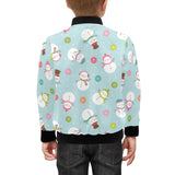 Cute snowman snowflake pattern Kids' Boys' Girls' Bomber Jacket