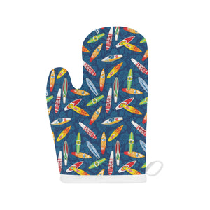 Surfboard Pattern Print Design 01 Heat Resistant Oven Mitts