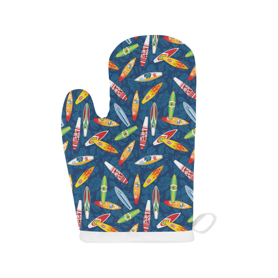 Surfboard Pattern Print Design 01 Heat Resistant Oven Mitts