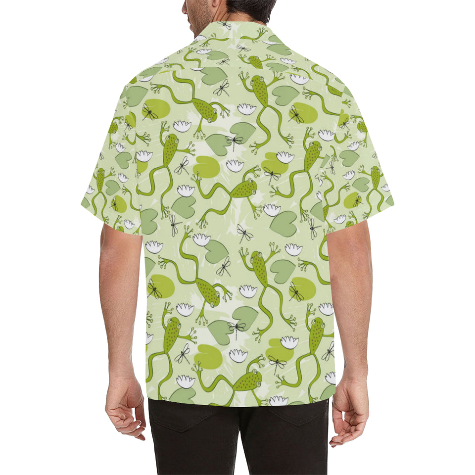 Cute frog dragonfly pattern Men's All Over Print Hawaiian Shirt