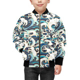 Japanese wave pattern Kids' Boys' Girls' Bomber Jacket