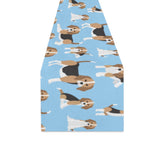 Beagle dog blue background pattern Table Runner