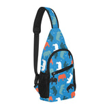 Colorful rhino pattern All Over Print Chest Bag