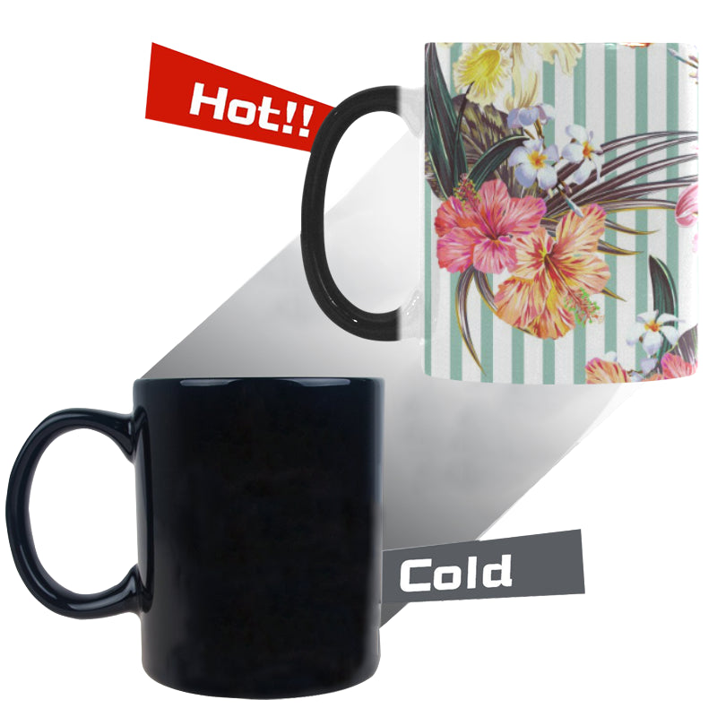 Colorful orchid flower pattern Morphing Mug Heat Changing Mug