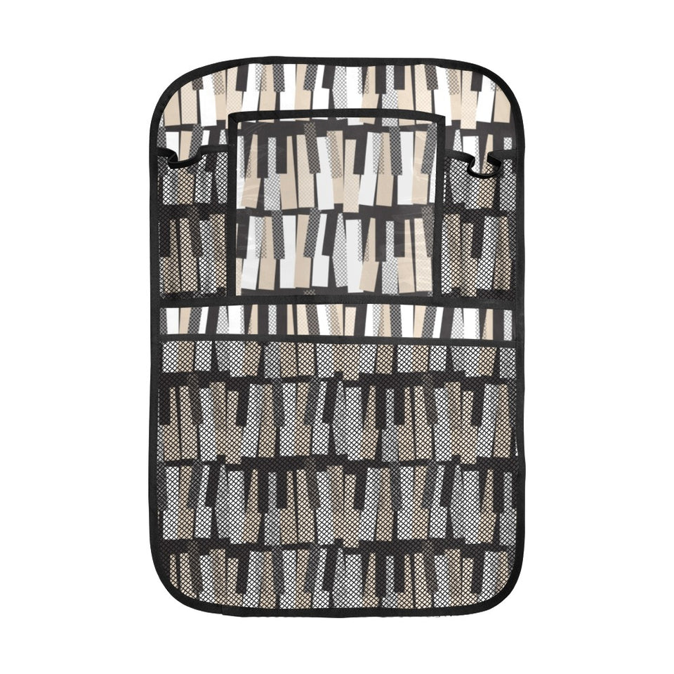 Piano Pattern Print Design 04 Car Seat Back Organizer