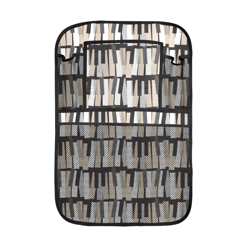 Piano Pattern Print Design 04 Car Seat Back Organizer