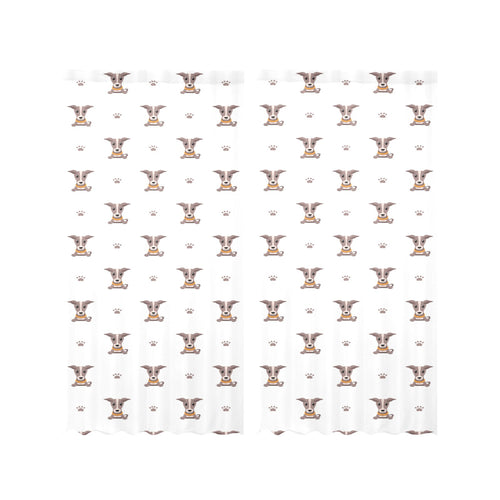 Greyhound Pattern Print Design 05 Gauze Curtain